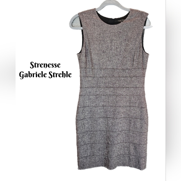 Strenesse Gabriele Strehle Womens Wool Blend Career Business Dress Sz 6 Browns - Picture 1 of 10